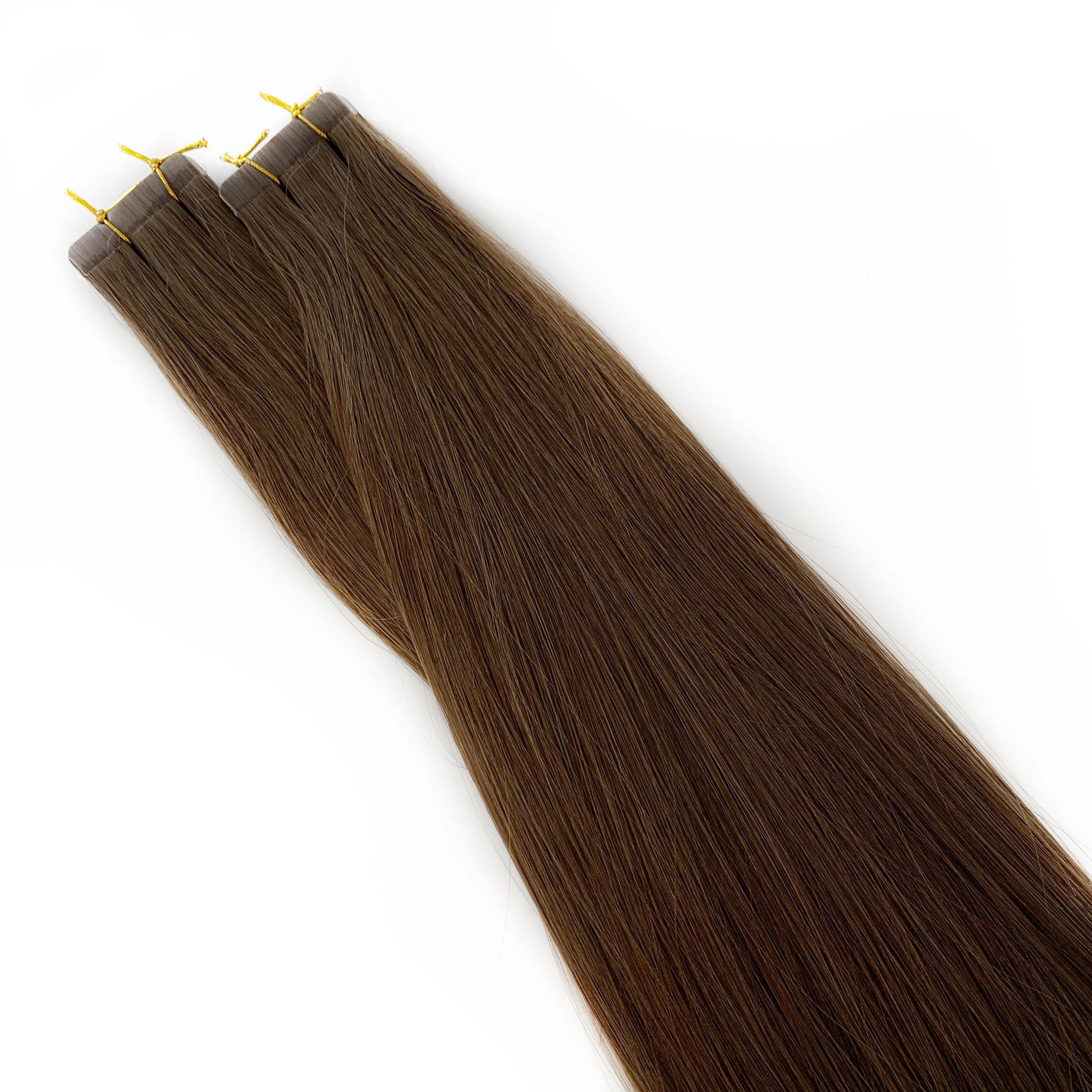 Äkta löshår i Medium Brown #4 – tejphår i brun färg med neutral ton, perfekt för både varma och kalla hårfärger.