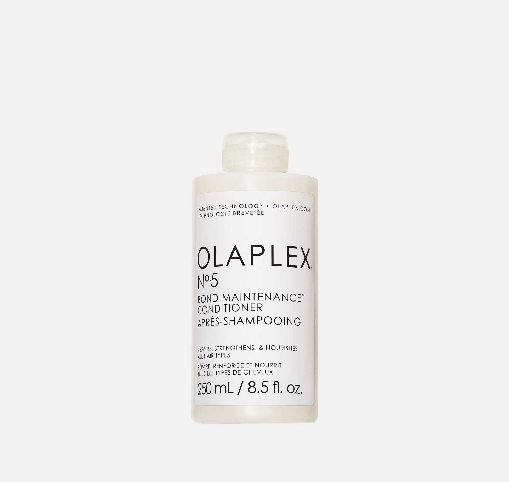 Olaplex No. 5 balsam 250 ml som stärker, återfuktar och reparerar skadat hår – skonsam för färgat hår och löshår/extensions