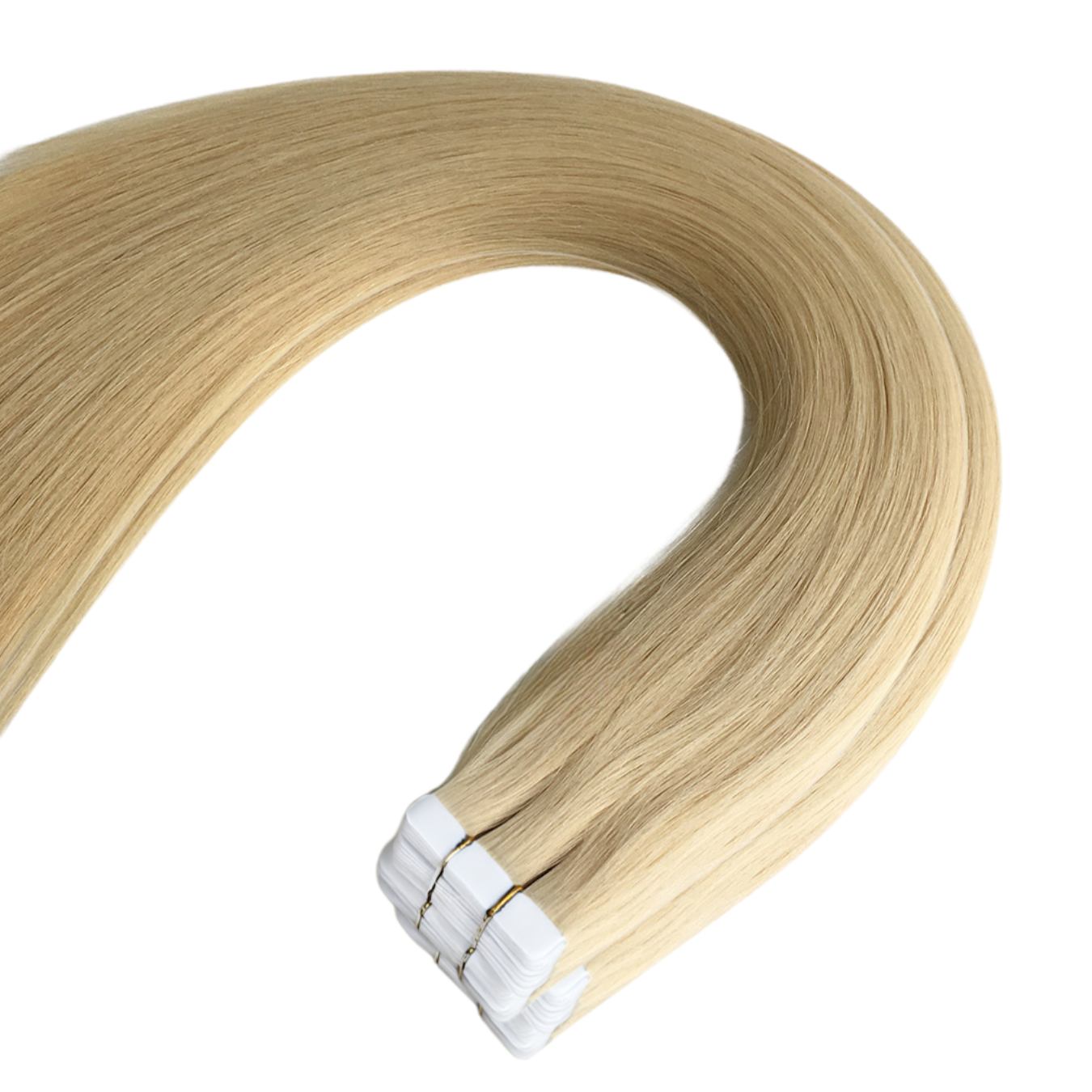 Tejphår Löshår Golden Blonde #22 - äkta tape extensions från Ana Sweden med hög kvalitet och lång hållbarhet.