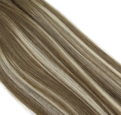 Clip-on löshår 160g Balayage Scandinavian Blonde #B7-7/Ice – äkta Remy-hår med kall blond ton.