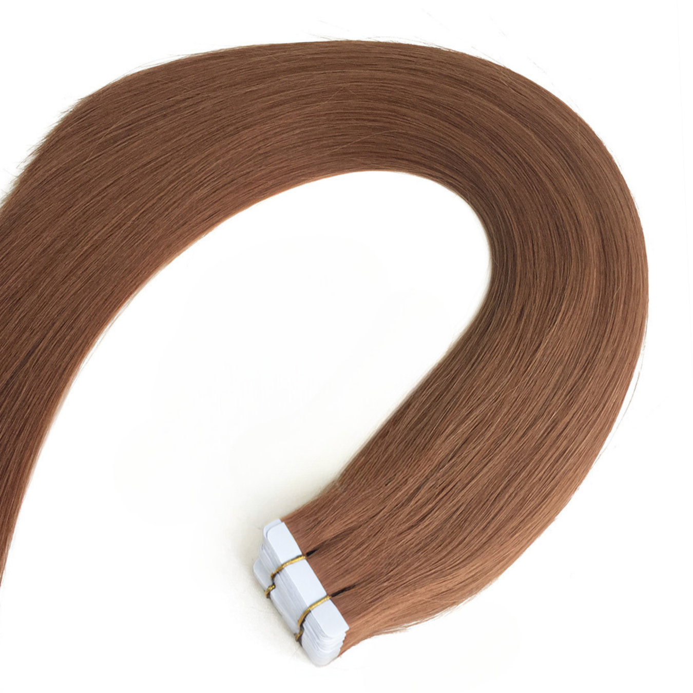 Tejphår i Warm Caramel Brown #30 – äkta löshår i varm mellanbrun färg med karamellton.