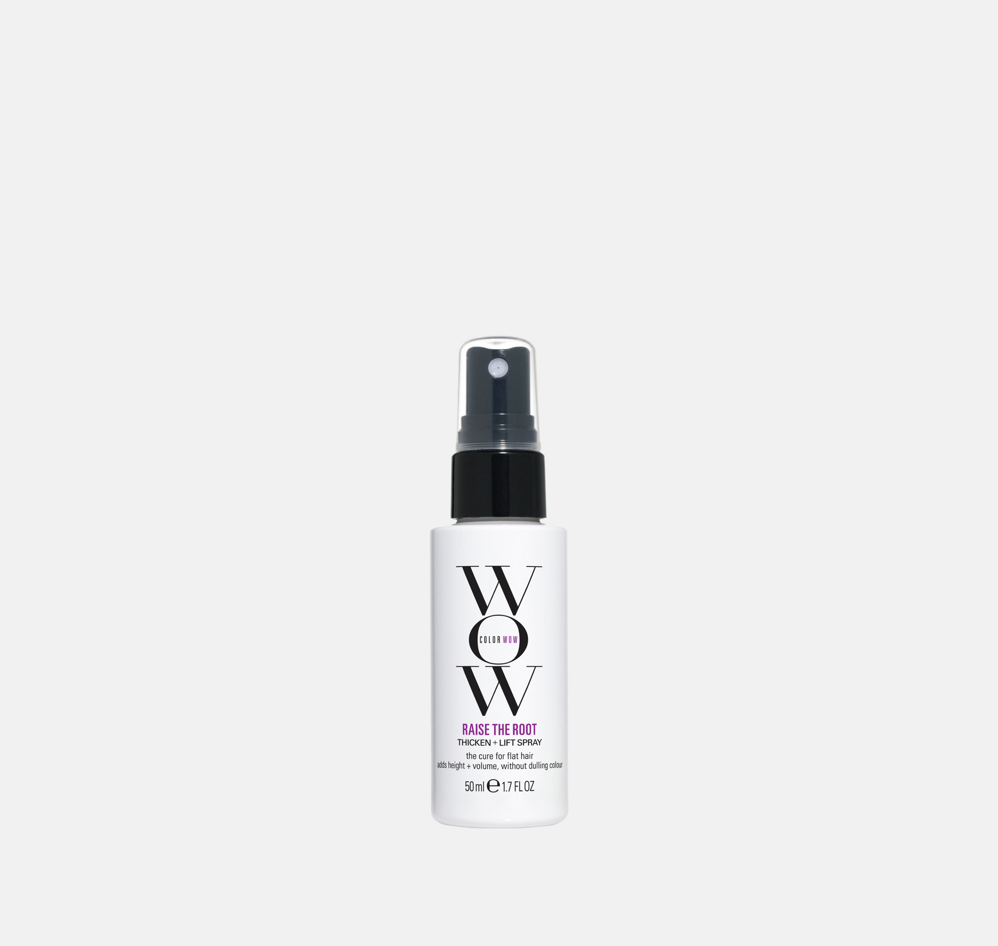 Flaska med Raise The Root volymgivande spray 50 ml – volymspray för tunt och fint hår med värmeskydd