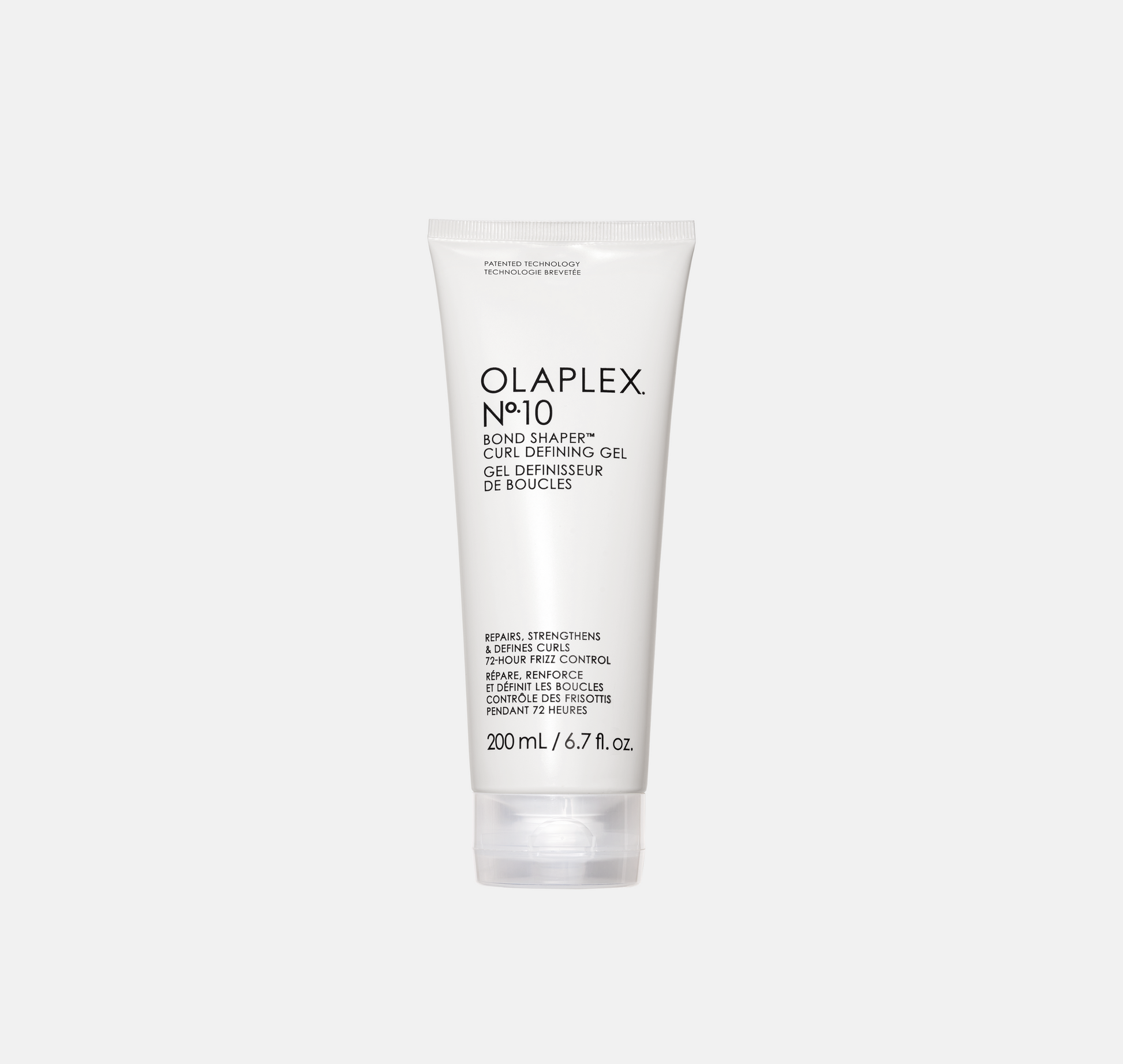 Olaplex No.10 Bond Shaper 200 ml definierar lockar, ger frisskontroll i 72h, återfuktar, reparerar och skyddar vid värmestyling.