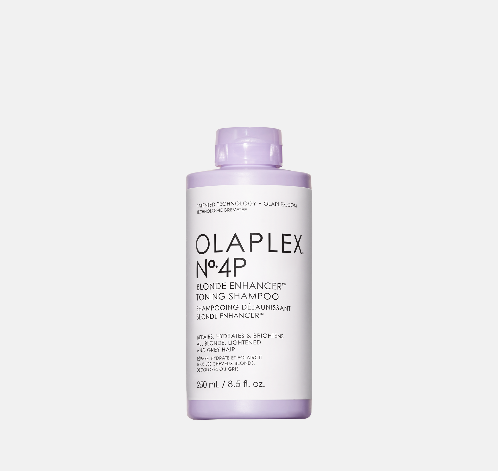 Olaplex No.4P Toning Shampoo 250 ml – silverschampo som neutraliserar gula toner, stärker håret och bevarar kalla nyanser i blont hår.