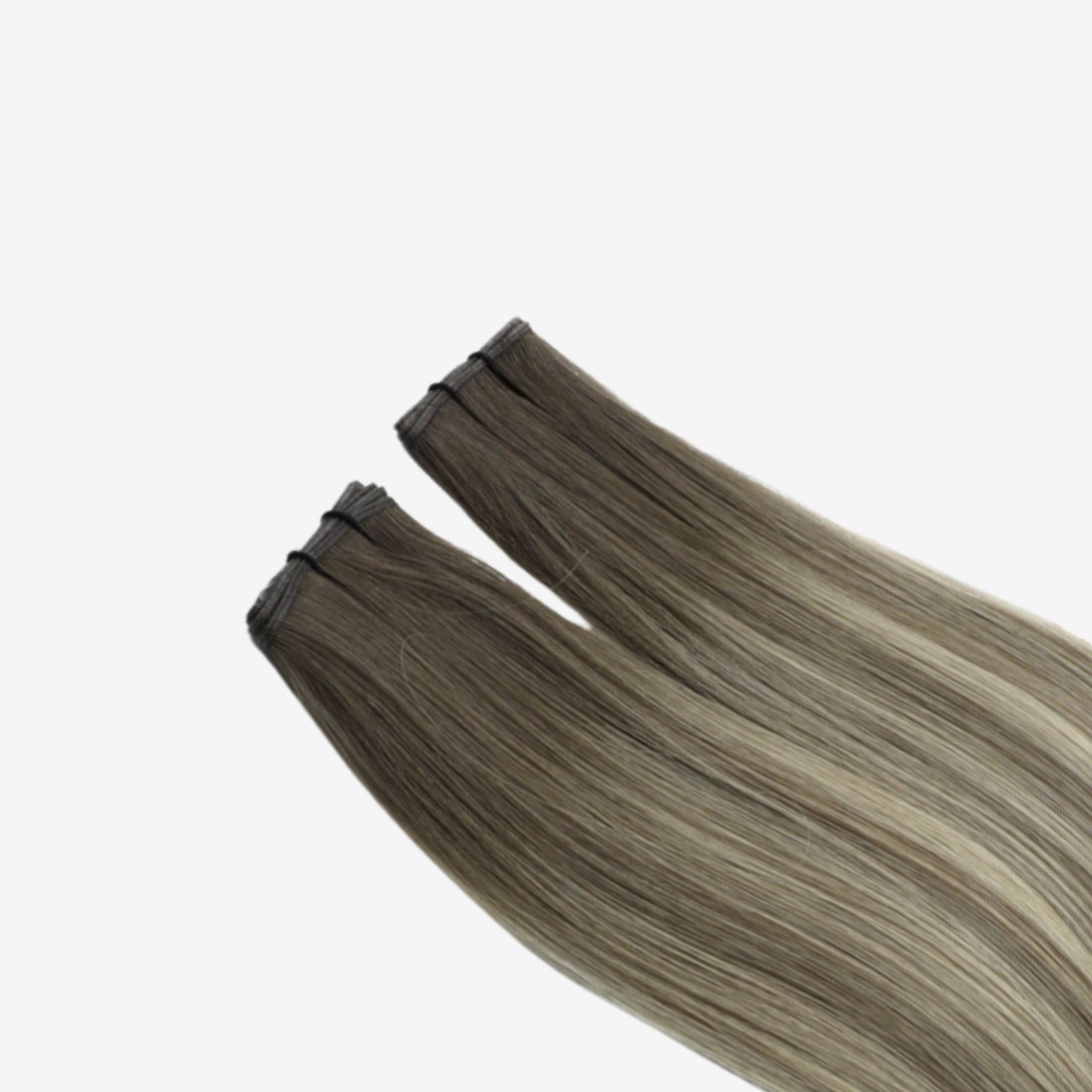 Weft löshår Balayage Scandinavian Blonde #B7-7/Ice i kall blond ton – äkta Remy-hår för naturlig hårförlängning.